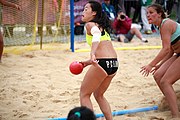 Deutsch: Beachhandball bei den Olympischen Jugendspielen 2018; Tag 5, 10. November 2018; Mädchen, Hauptrunde - Chinese Taipei (Taiwan)-Paraguay 2:0 English: Beach handball at the 2018 Summer Youth Olympics at 11 October 2018 – Girls Main Round – Chinese Taipei (Taiwan)-Paraguay 2:0