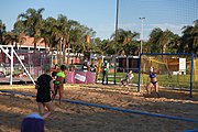 Deutsch: Beachhandball bei den Olympischen Jugendspielen 2018; Tag 3, 9. Oktober 2018; Mädchen, Vorrunde, Gruppe B - Venezuela-Niederlande 1:2 English: Beach handball at the 2018 Summer Youth Olympics at 9 October 2018 – Girls Preliminary Round Group B‎ – Venezuela-Netherlands 1:2