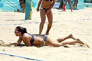 Deutsch: Beachvolleyball bei den Olympischen Jugendspielen 2018; Tag 11, 17. Oktober 2018; Mädchen, Finale – Italien (Claudia Scampoli & Nicol Bertozzi)- Russland (Maria Woronina & Maria Botscharow) 0:2 (19–21/19–21) English: Beach volleyball at the 2018 Summer Youth Olympics at 17 October 2018 – Girls Final – Italy (Claudia Scampoli & Nicol Bertozzi) - Russia (Maria Voronina & Maria Bocharova) 0:2 (19–21/19–21)