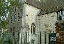 Bell Place today, view from NW, showing the former great window at the end of the N. Transept BellPlace.jpg