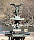 Bethesda Fountain angel sunny winter day.JPG