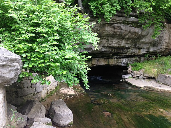 Big Springs Cave in the center of Princeton