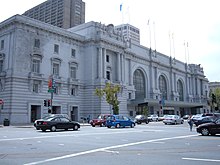 The San Francisco Civic Center was a frequent home for Santa Clara into the 1950s. Bill Graham Civic Auditorium from NE.JPG