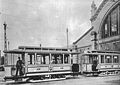 Deutsch: A-Triebwagen vor dem Bockenheimer Depot, 1900 English: A class tram at Bockenheim Depot, 1900