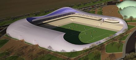 Model for Tiberias Football Stadium  designed by Moti Bodek Architects