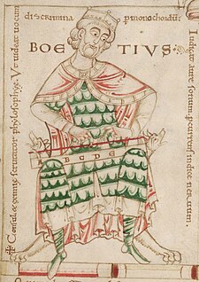 Středověké vyobrazení Boëthia