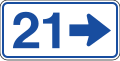 Right arrow with distance (blue)