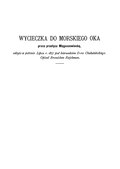 Bronisław Rejchman Wycieczka do Morskiego Oka przez przełęcz Mięguszowiecką