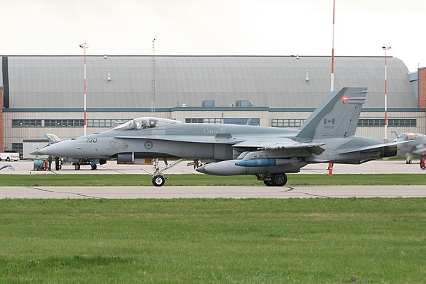 A CF-18 Hornet of the Royal Canadian Air Force at CFB Cold Lake