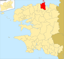 Situation du canton de Saint-Pol-de-Léon dans le département du Finistère avant 2015.