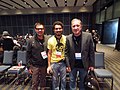 Con Carlos A. Scolari y Luis Alvaz durante Wikimanía 2015. Ciudad de México, México.