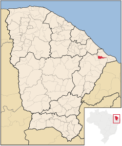 Localização de Itaiçaba no Ceará