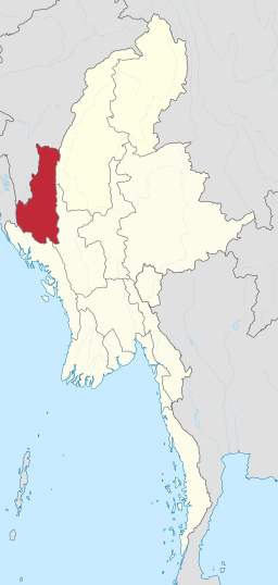 Delstatens läge i Myanmar.