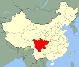 Plasseringa av Sichuan i Kina