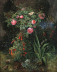 Vögel bei Sommerblumen, zwischen 1821 und 1872