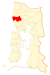 Mapa obce Fresia v regionu Los Lagos