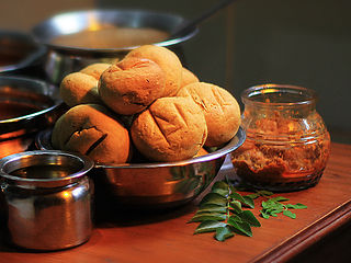 Dal baati Indian dish of lentils and unleavened bread