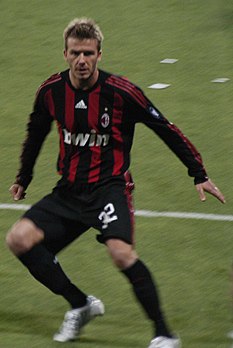 David Beckham playing for AC Milan in 2009 David Beckham at Al Saad (cropped).jpg