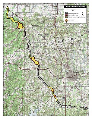 Map of Day's Gap Battlefield core and study areas by the American Battlefield Protection Program. Day's Gap Battlefield Alabama.jpg