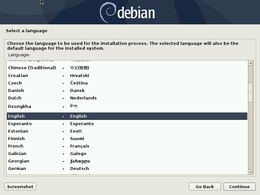 Screenshot di Debian-Installer