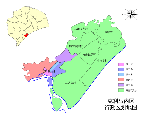 克利马内区行政区划图