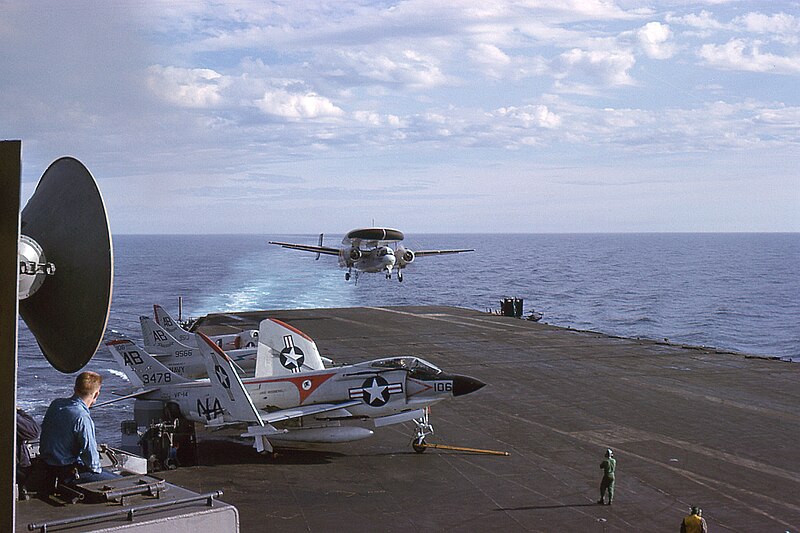 File:E-1B VAW-12 landing USS FD Roosevelt 1962.jpg