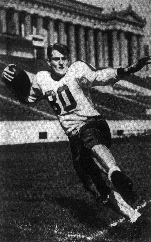 Hirsch at Soldier Field as a member of the Chicago Rockets, circa 1946.