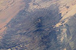 O Emi Koussi visto desde a Estación Espacial Internacional