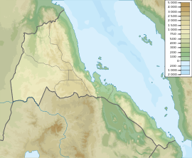 Poloha vulkánu na mape Eritrey