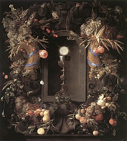 Eucharist in Fruit Wreath, 1648, Kunsthistorisches Museum, Vienna.