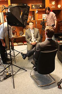 Being interviewed by CBS television EvanZimmermann CBS.jpg