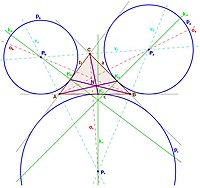 Konstrukce připsaných kružnic v deskriptivní geometrii