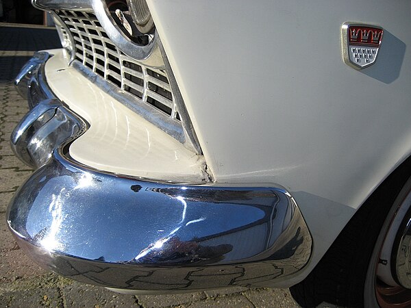 Chrome plated front bumper on a 1958 Ford Taunus