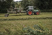 English: Fendt Farmer 309LSA mit Krone Swadro Mittelschwader