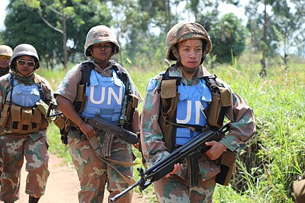 South African soldiers patrolling as part of MONUSCO in 2018
