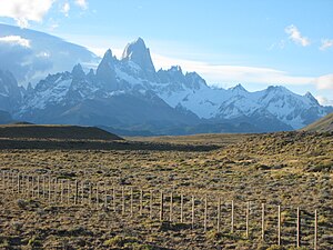 Mount Fitz Roy seen from the road to El Chaltén