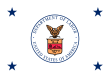 The former flag of the U.S. Secretary of Labor, used from 1915 to 1960. Flag of the United States Secretary of Labor (1915-1960).svg