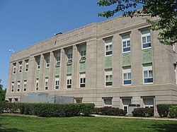 Fountain County Courthouse front, southern angle.jpg