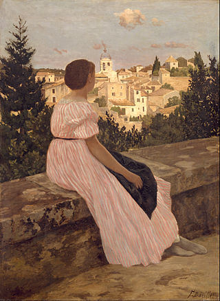 <i>The Pink Dress</i> Painting by Frédéric Bazille