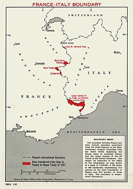 Frontera franco-italiana tras la firma del tratado