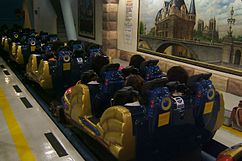 A French Revolution train in Lotte World leaves the station