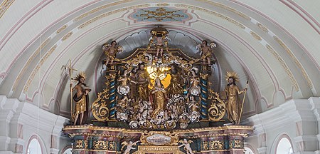 Auszug des Hochaltars mit der Krönung Mariens durch die Heilige Dreifaltigkeit