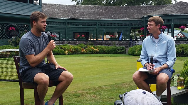 Ryan Harrison interviewed at the Hall of Fame Tennis Championships