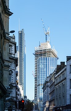 Heron Tower, 100 Bishopsgate (under construction) and 99 Bishopsgate