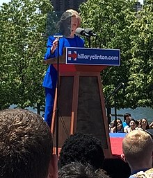 Hillary Clinton at her 2016 campaign kickoff on Roosevelt Island Hillary Clinton 2016 Kickoff -- Speech (cropped1).jpeg
