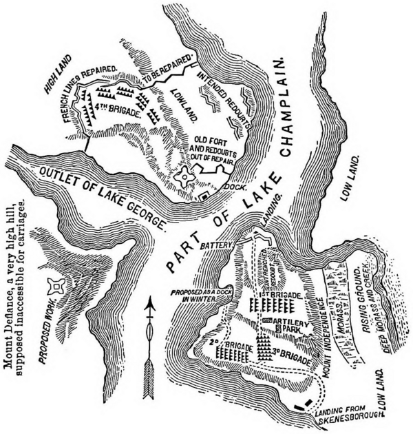 Ticonderoga and its Dependencies, August, 1776, from a Plan Drawn by Col. John Trumbull.