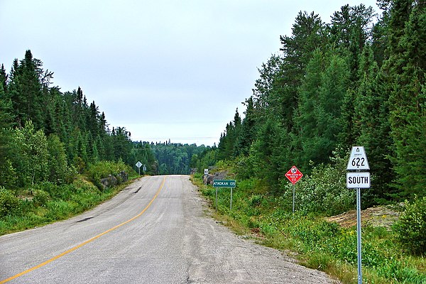 A typical secondary highway with route marker