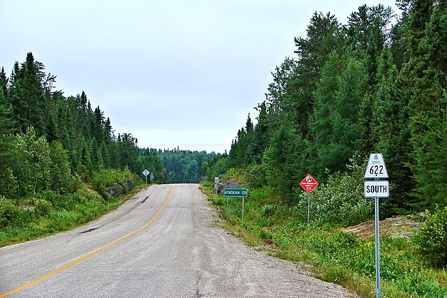 A typical secondary highway with route marker