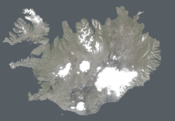 Izland műholdfelvételen