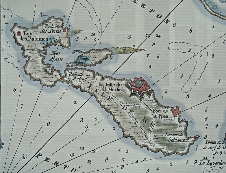 File:Ile de Re in the Chart of the Road of Basque 1757.jpg